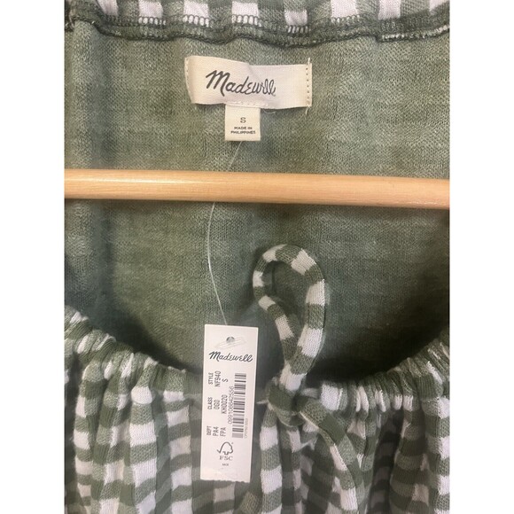 NEW Madewell Jacquard Puff-Sleeve Mini Dress in Gingham Check Size S - Picture 9 of 10